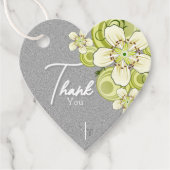 Elegante Groene Bloem Magneet Bedankjes Labels (Voorkant)