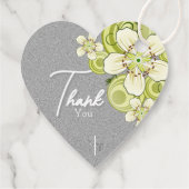 Elegante Groene Bloem Magneet Bedankjes Labels (Achterkant)