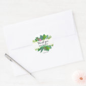 Elegante groene bloem sticker voor dank je wel op  (Envelop)