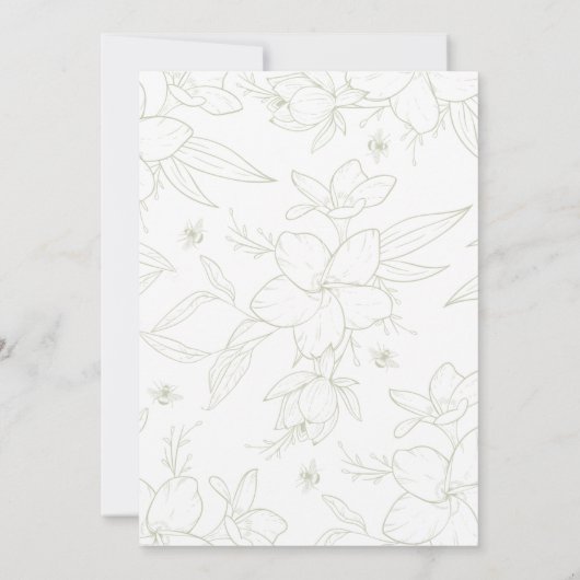 Elegante Groene Bloemen 78ste verjaardag uitnodigi Kaart (Achterkant)