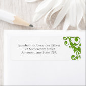 Elegante groene bloemen etiket (Insitu)