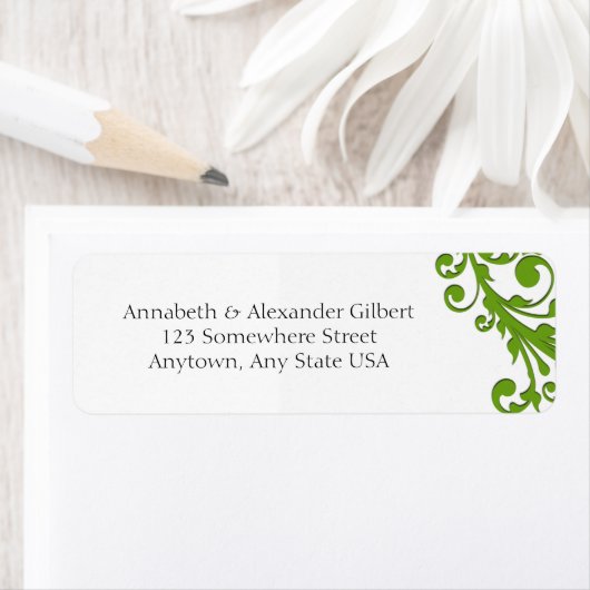 Elegante groene bloemen etiket (Insitu)