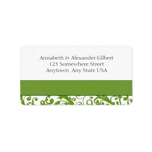 Elegante groene bloemen etiket (Voorkant)