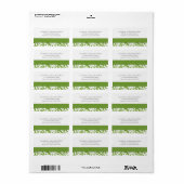 Elegante groene bloemen etiket (Full Sheet)