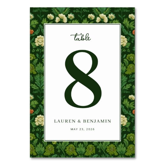 Elegante Groene Bloemen Kaart (Voorkant)