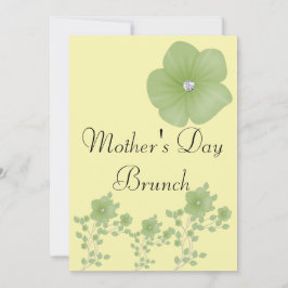 Elegante groene bloemen met diamanten kaart