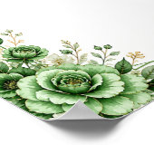 Elegante Groene Bloemen Poster (Hoek)
