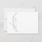 Elegante groene bloemen RSVP kaartje (Achterkant)