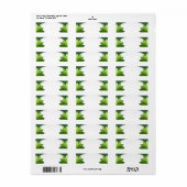 Elegante groene bloemen Sjabloon Etiket (Full Sheet)