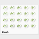 Elegante groene bloemen sparen de datum hart sticker (Vel)