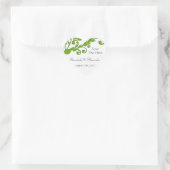 Elegante groene bloemen sparen de datum hart sticker (Tas)