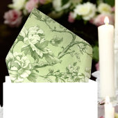 Elegante Groene Bloemen Toile Print Tissuepapier