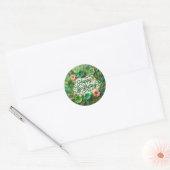 Elegante Groene Bloemen Verjaardag sticker (Envelop)