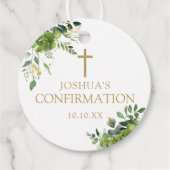 Elegante groene bloemenbevestiging bedankjes labels (Voorkant)