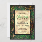 Elegante groene bloemenfaux gouden Kerstmis Kaart (Voorkant)
