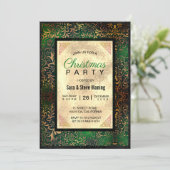 Elegante groene bloemenfaux gouden Kerstmis Kaart (Staand voorkant)