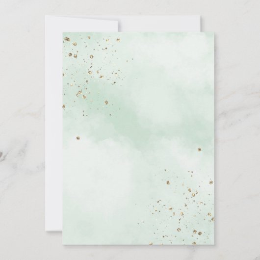 Elegante groene bloemenprinses Quinceañera Kaart (Achterkant)