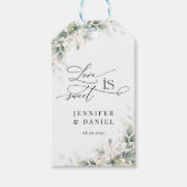Elegante Groene Bloemensiercadeaubijsluiter Cadeaulabel (Voorkant)