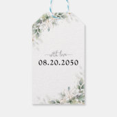 Elegante Groene Bloemensiercadeaubijsluiter Cadeaulabel (Achterkant)