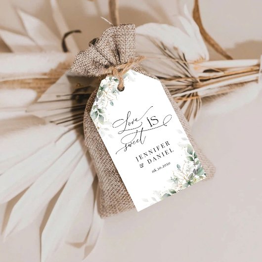Elegante Groene Bloemensiercadeaubijsluiter Cadeaulabel