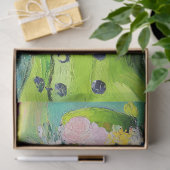 Elegante groene bloemenstruisvogel Decoupage Tissuepapier