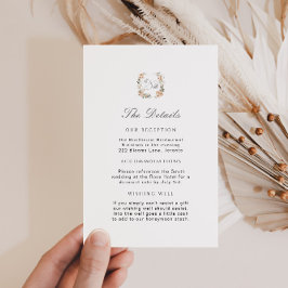 Elegante groene bloementuin bruiloft details Invoe Informatiekaartje