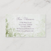 Elegante groene  bloemenwinkel visitekaartje (Achterkant)