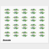 Elegante groene bloemige bedankstickers voor de br ronde sticker (Vel)