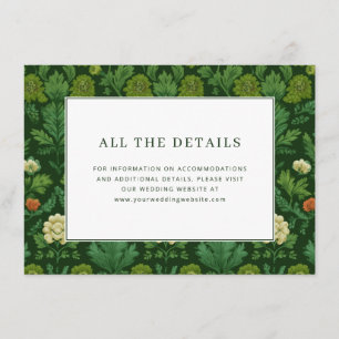 Elegante Groene Bloemige Botanische Informatiekaartje