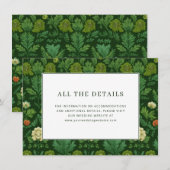 Elegante Groene Bloemige Botanische Tuin Informatiekaartje (Voorkant / Achterkant)