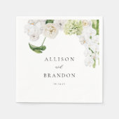 Elegante groene bloemige bruiloft servet (Voorkant)