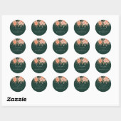 Elegante groene bloemige herfst bruiloft welkom ronde sticker (Vel)