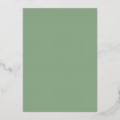 Elegante groene bloemige pioenrozen bruiloft folie uitnodiging (Achterkant)