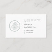 Elegante groene bloemige schoonheid Logo Visitekaartje (Achterkant)