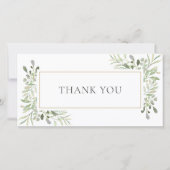 Elegante Groene Bloemige Trouw Dank Je Bedankkaart (Voorkant)
