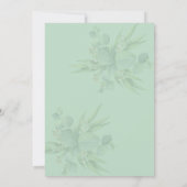 Elegante Groene Bloemige Trouw Uitnodiging (Achterkant)