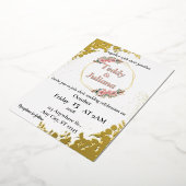 Elegante groene bloemige trouwkaart folie uitnodiging (Gedraaid)