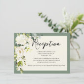 Elegante groene bloemige watercolor ontvangstkaart kaart (Staand voorkant)