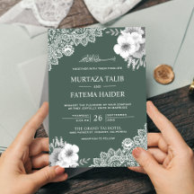 Elegante Groene Bloemrijke Kanten Islamitische Mos