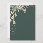 Elegante Groene Bloemrijke Scriptie Bruiloft Save The Date (Achterkant)