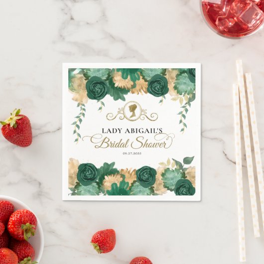 Elegante groene bloemrijke Victoriaanse bruidsdouc Servet (Insitu)