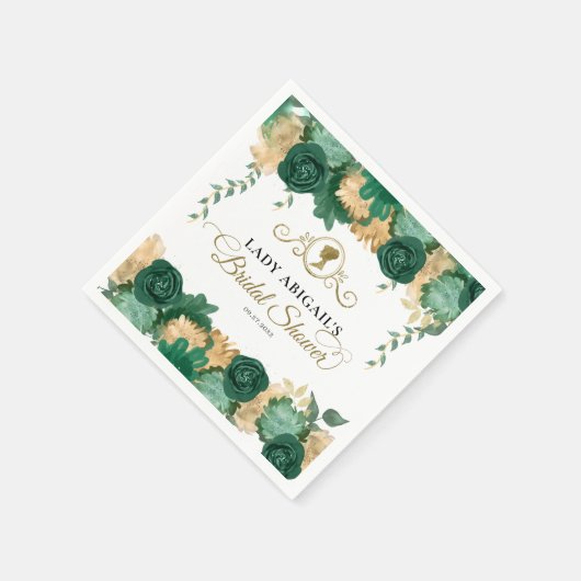 Elegante groene bloemrijke Victoriaanse bruidsdouc Servet (Hoek)