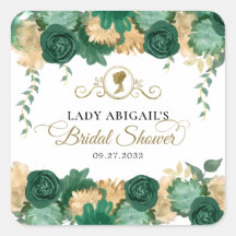 Elegante Groene Bloemrijke Victoriaanse Bruidsdouc