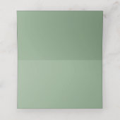 Elegante groene bloemrozen bruiloft plaatskaartje (Binnenkant ongevouwen)