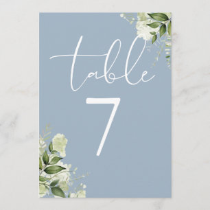 Elegante groene bloemstof blauwe tafelnummer