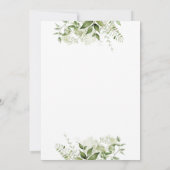 Elegante Groene Bloemtypografie Trouw Kaart (Achterkant)