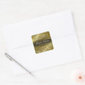 Elegante Groene Boho Dot Spiralen Gouden Etnische  Vierkante Sticker (Envelop)