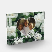 Elegante groene boho witte bloemenfoto sjabloon fotoblokken (Links)