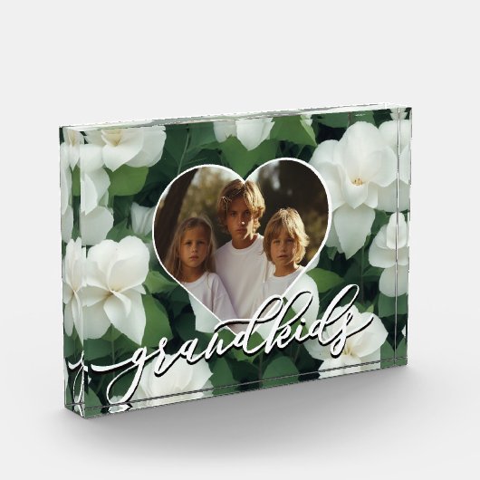 Elegante groene boho witte bloemenfoto sjabloon fotoblokken (Links)