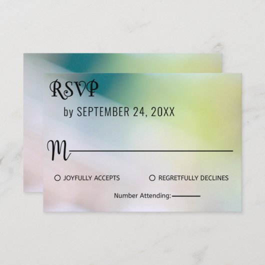 Elegante groene bokeh lampjes vervagen Abstracte b RSVP Kaartje (Voorkant / Achterkant)